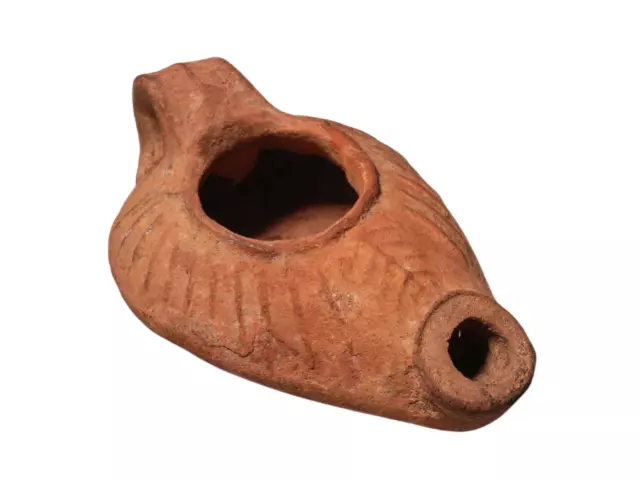 Byzantinische Öllampe mit Verzierung aus Keramik Nachlass aus England 5.- 7. Jh.