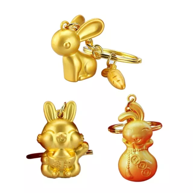 Zodiac Rabbit Pendant Keyrings for Kids Teen New Year Jewelry Gifts