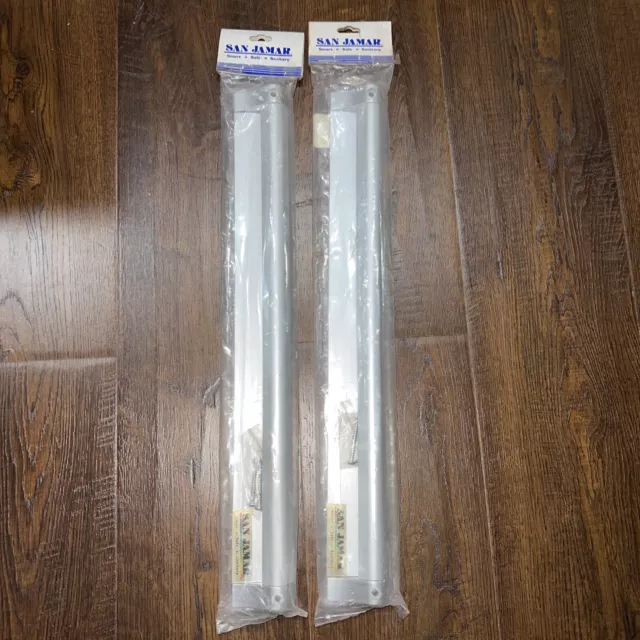 2-San Jamar Anodized Aluminum Slide Check Rack 18" Length x 3/4" W CK6518A