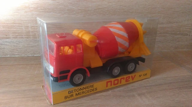 Bétonnière NOREV 1:43 - Richier Sur Mercedes LP 2223 - Rouge Et Jaune - Occasion