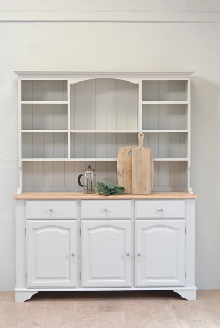 FARMHOUSE WELSH DRESSER grey solid pine large modern kitchen dresser  painted 380.00 - PicClick UK