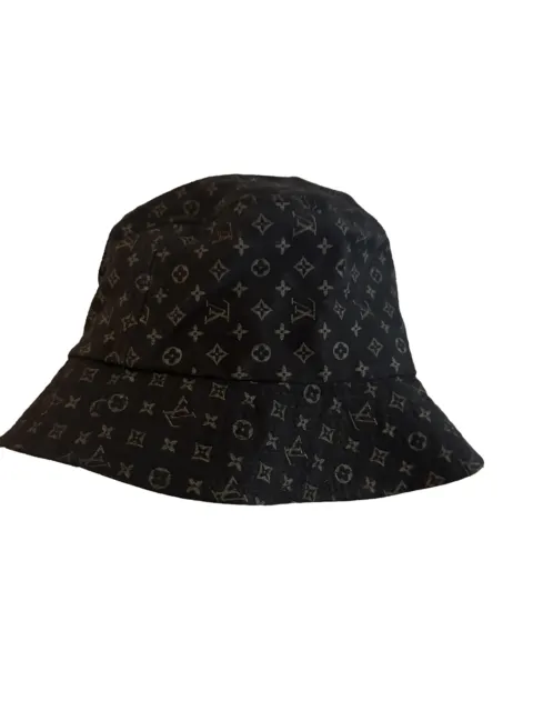 Louis Vuitton IKAT MONOGRAM CAMOUFLAGE Bucket Hat with Signature Straps. 58