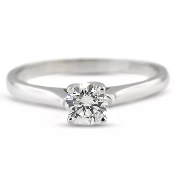 0.43ct F/VS2 Round Natural Certified Diamond 14kw Gold Solitaire Engagement Ring