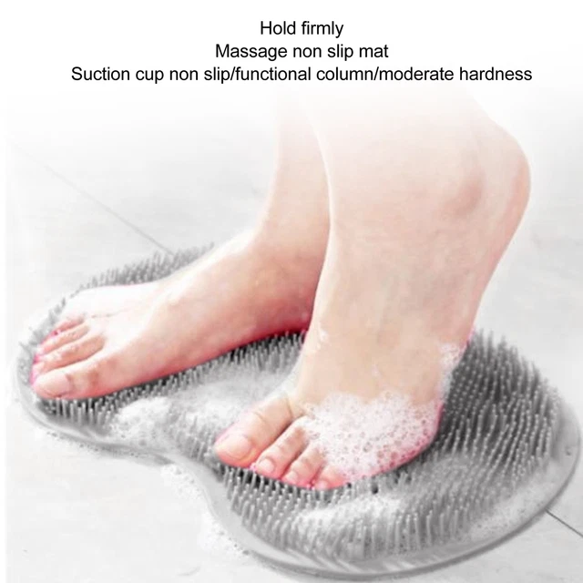 4pcs Shower Back Foot Scrubber Mat With Suction Cups Bath Foot Massage Back Ftd
