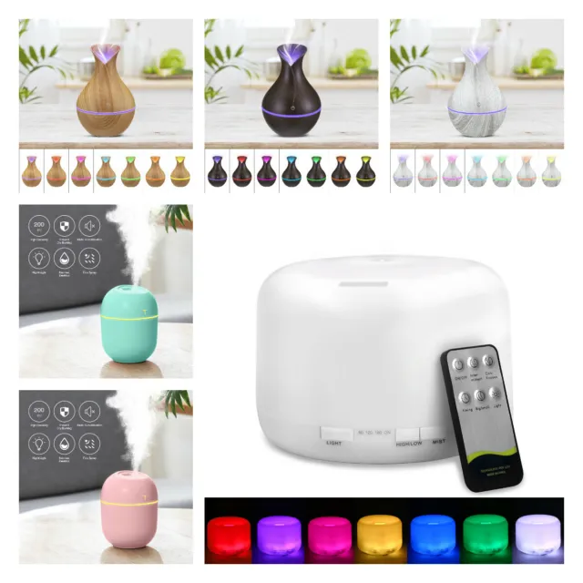 LED Ultrasonic Aroma Humidifier Essential Oil Diffuser Aromatherapy Air Purifier