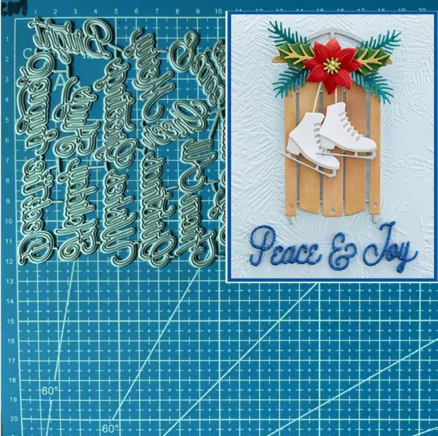 Metal Cutting Dies Holiday Greetings Word Scrapbooking Embossing Card Stencils