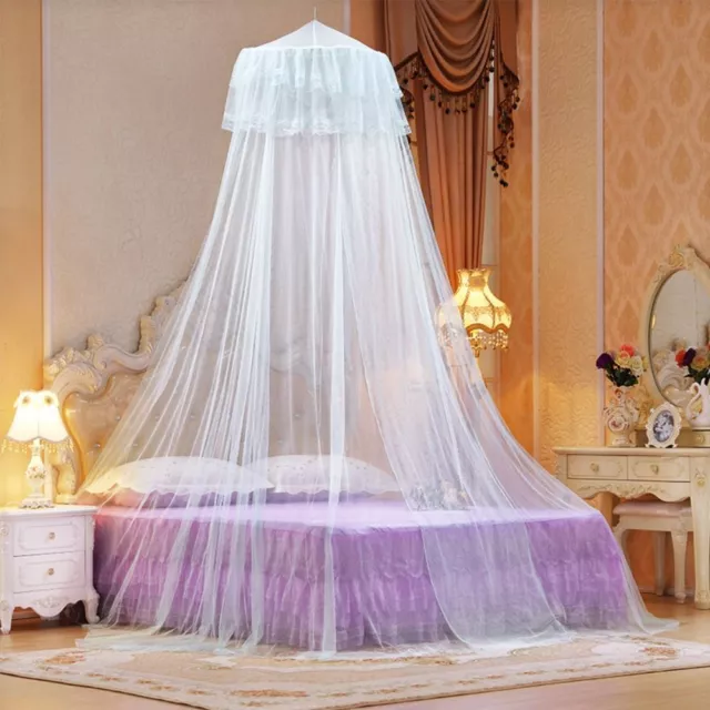 Elegant Lace Insect Bed Canopy Netting Curtain Round Dome Mosquito Net Bedding 3