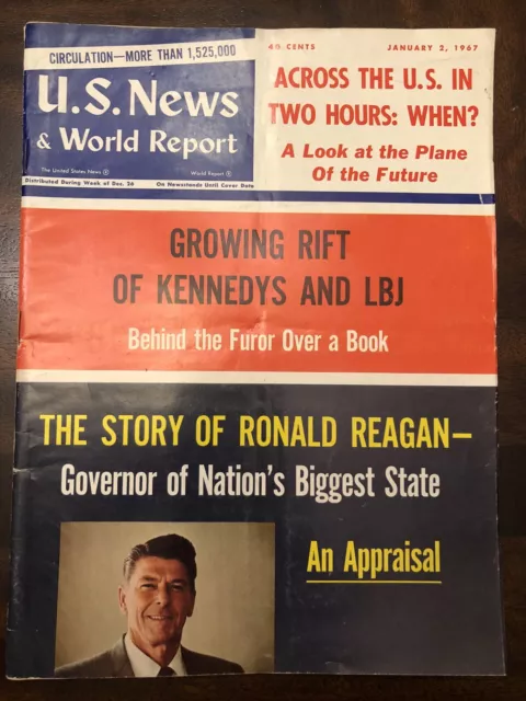 Ronald Reagan US News & World Report Magazine January 2 1967 Kennedys & LBJ