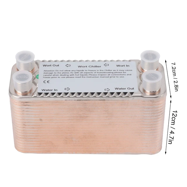 Heat Exchanger NPT1/2 Thread High Efficiency Countercurrent Cooler 40 Plates
