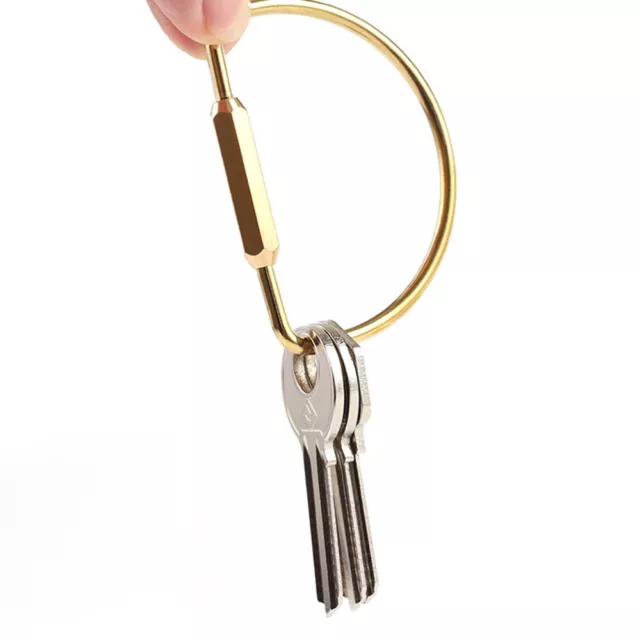 D Shaped Creative Golden Brass Keychain Purse Keyring Key Holder Fashionable