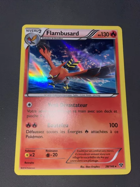 Flambusard Holo - Pokemon 28/146 Xy De Base Neuf Fr