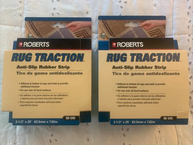 2 Pack ROBERTS 50-545 2-1/2”x 25 Foot Roll Rug Traction Indoor Anti-Slip Tape