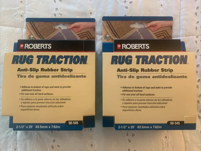 ROBERTS 50-545 2-1/2”x 25 Foot Roll of Rug Traction Indoor Anti-Slip Tape (2 Pk)