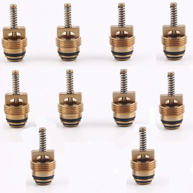 Lot De 10 Vannes De Charge / Valves Schrader En Laiton - Pour Climatisation, Système De Réfrigération - Clapet Anti-retour