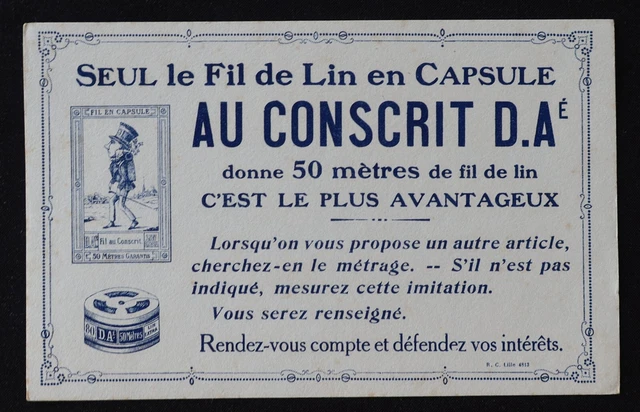 Lot 4 Buvards Publicitaires Anciens – Fil à Coudre "Au Conscrit" / "À L'astre D'or" – France