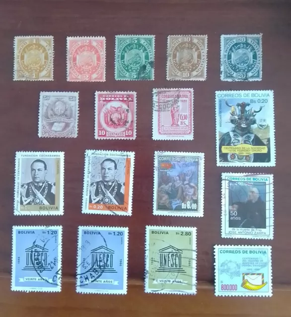 Sellos Bolivia Usados 1897/1980 Lote 17 Variados