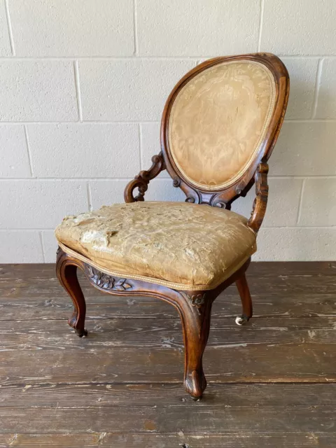 Victorian Spoon Back Nursing Chair Original Condition 2