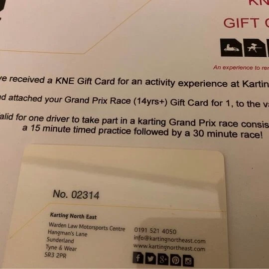Karting North East (KNE) - Go Kart Ride Voucher