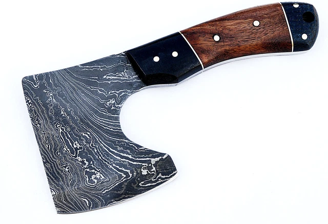 Damascus Steel Blade Mini Tomahawk, Axe ,Rose Wood Handle,Overall 6.25"Inch