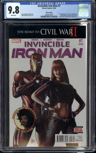 INVINCIBLE IRON MAN #7 (2016 Marvel) CGC 9.8 NM/M 3rd Print 1ST RIRI WILLIAMS