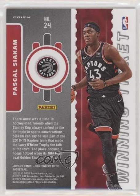 2019 Panini Contenders Optic Winning Tickets Red Cracked Ice Prizm Pascal Siakam 2