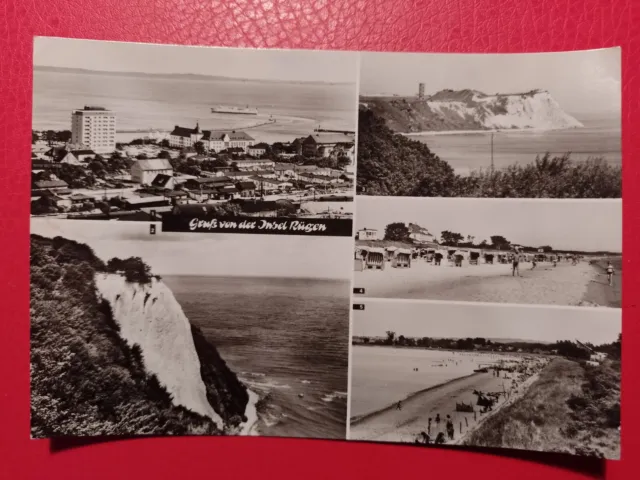 Rügen 1975. Glowe, Saßnitz, Breege u.a. Alte s/w-AK. Frankiert und gelaufen.