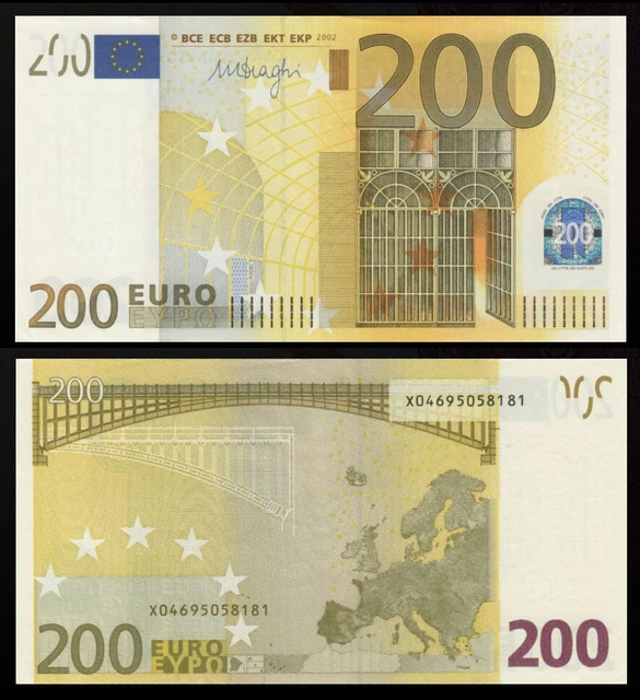 European Union P-19x 200 Euro "X" Germany Sign Mario Draghi UNC European Union P-19x 200 Euro "X" Germany Sign Mario Draghi UNC