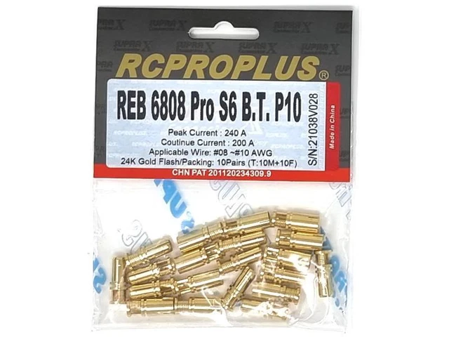 RCPROPLUS 7mm Solderless Connector Anti-Spark Build-in (2M&2F - Black) REB7808ASSTS7P2 RCPROPLUS 7mm Solderless Connector Anti-Spark Build-in (2M&2F - Black) REB7808ASSTS7P2