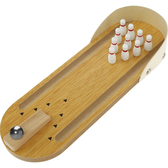 MINI BOWLING GAME Set Tabletop Wooden Bowling Set Desktop Stress Relieve Games☦ $20.39 - PicClick AU