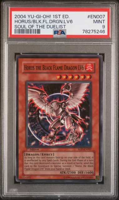 PSA 9 Horus the Black Flame Dragon LV8 1st Edition Ultimate Rare SOD-E –  Strictly Sealed