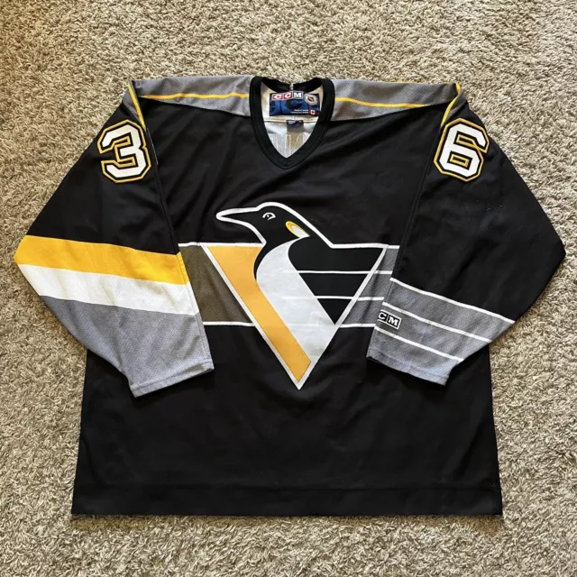 Pittsburgh Penguins Vintage CCM NHL Hockey Jersey Robo Pens Black Large