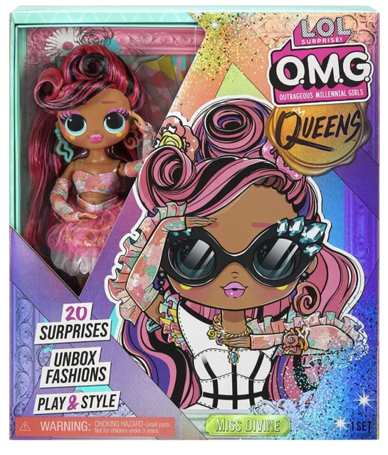 LOL Surprise OMG Queens Miss Divine Fashion Doll & 20 Surprises Play & Style New