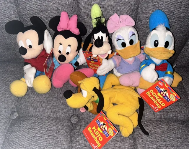 Disney Mickey & Minnie Mouse Donald Duck & Daisy Goofy & Pluto Mattel Beanbag