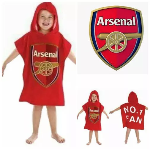 Arsenal FC Towel Kids Boys Girls Hooded Poncho Towel Bath Beach Towel Gift