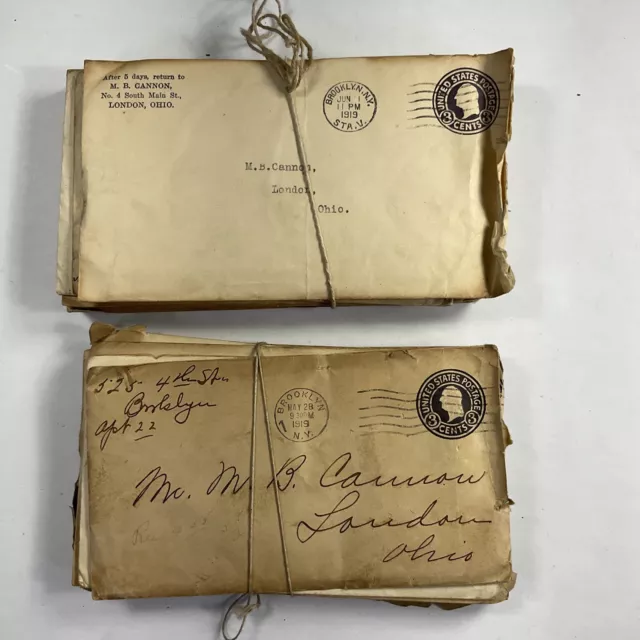 1919 (19) London, Ohio Personal Letters to M.B. Cannon, Correspondence, Ephemera