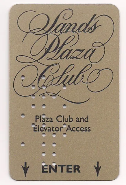 SANDS Hotel Casino VIP PLAZA CLUB Gold Room Key Card Atlantic City, NJ