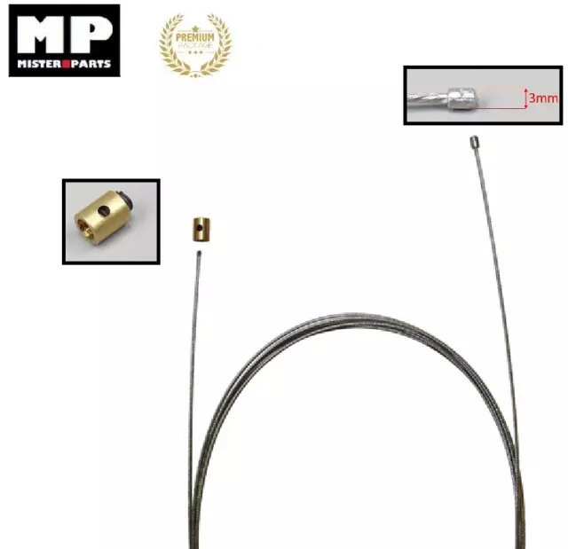 Easyboost Câble de Gaz Accélérateur 2,50 mètres Ø1,2mm Universel