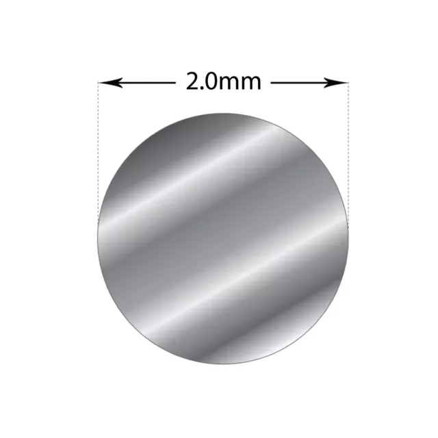 1m Sterling Silver 2mm -Soft Round Wire Rod 12 Gauge Jewellery Craft 2