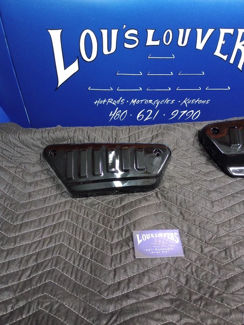 Harley Davidson FXR Louvered Black Metal Side Covers