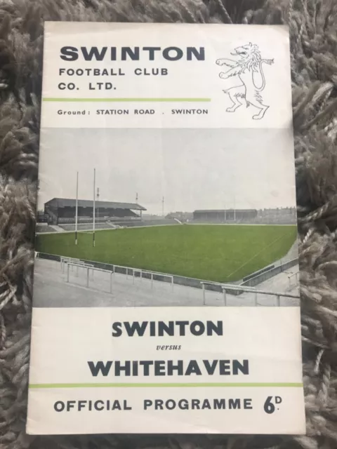 Swinton v Whitehaven rugby league programme 1966/67 Season