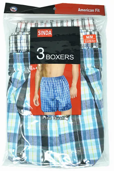 3-12 Pack Mens Boxer Briefs Check Plaid Cotton Shorts Trunk Underwear Size M-2XL 2