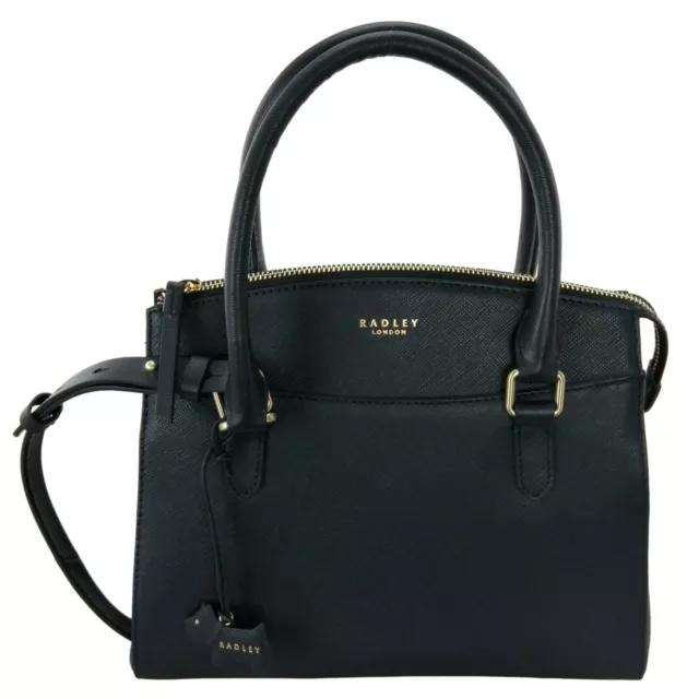 RADLEY SANDHAM HANDBAG Navy Dark Blue Zip Top Medium Multiway