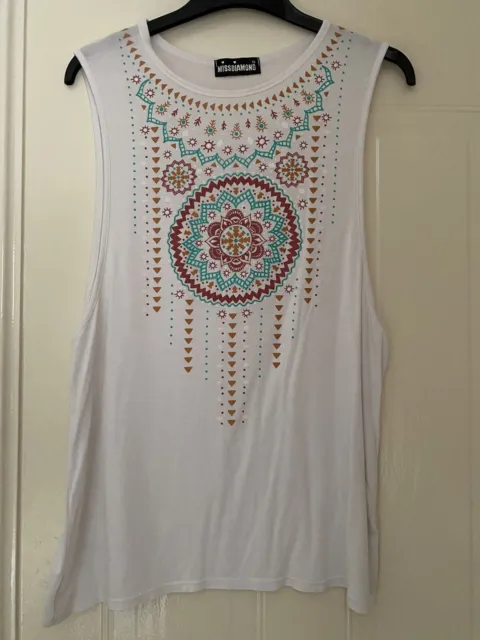 ladies white vest top size 12-14