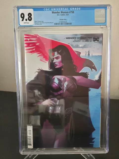 Wonder Woman #758 Cgc 9.8 Graded 2020 Dc Comics Jeff Dekal Variant Cover Art