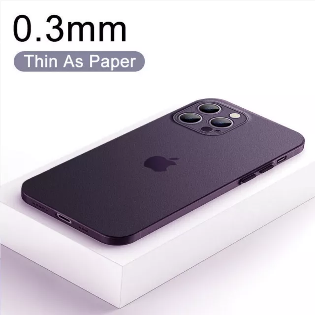 Funda Ultra-thin Slim Matte Hard Case Cover para iPhone 15 14 Pro Max 13 12 11 8