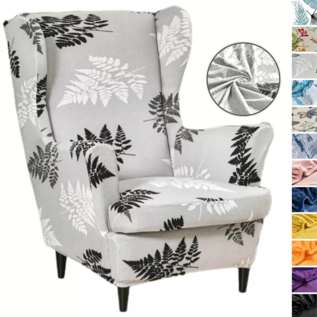 Stretch Wing Chair Covers Wingback Sofa Slipcover Soft Armchair Cover Removable