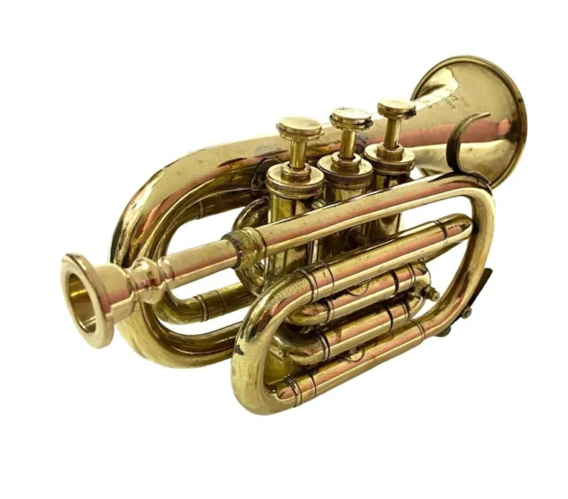 Vintage Brass Trumpet 3 Valve Mouthpiece  Musical Trumpet Bugle Horn Gift Item