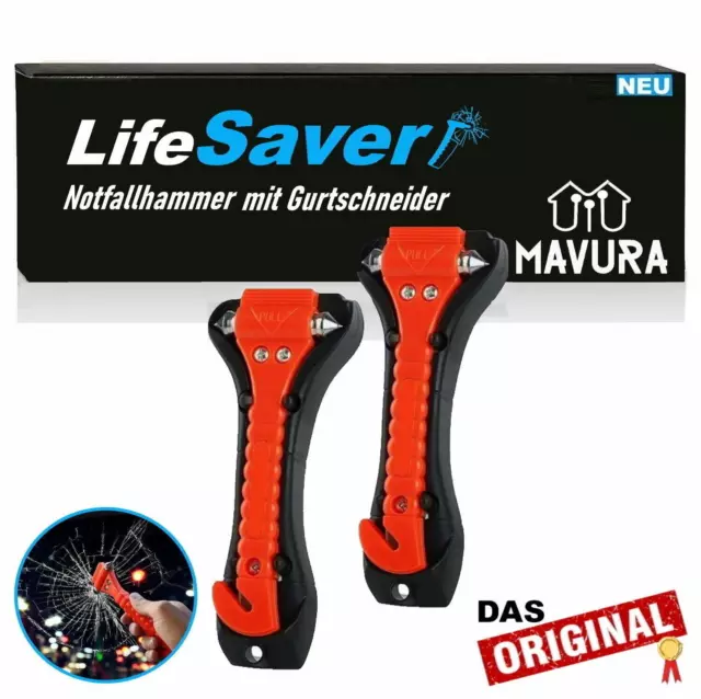 LiveSaver Nothammer Gurtschneider Notfallhammer Glasbrecher Gurtmesser [2er]