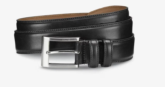 Allen Edmonds 39501 Black Wide Basic Dress Belt Calfskin Leather Size 34