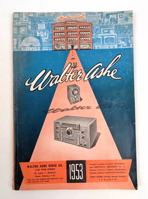 Vintage 1953 Walter Ashe Radio & Electronics Catalog TV Television RCA Tubes